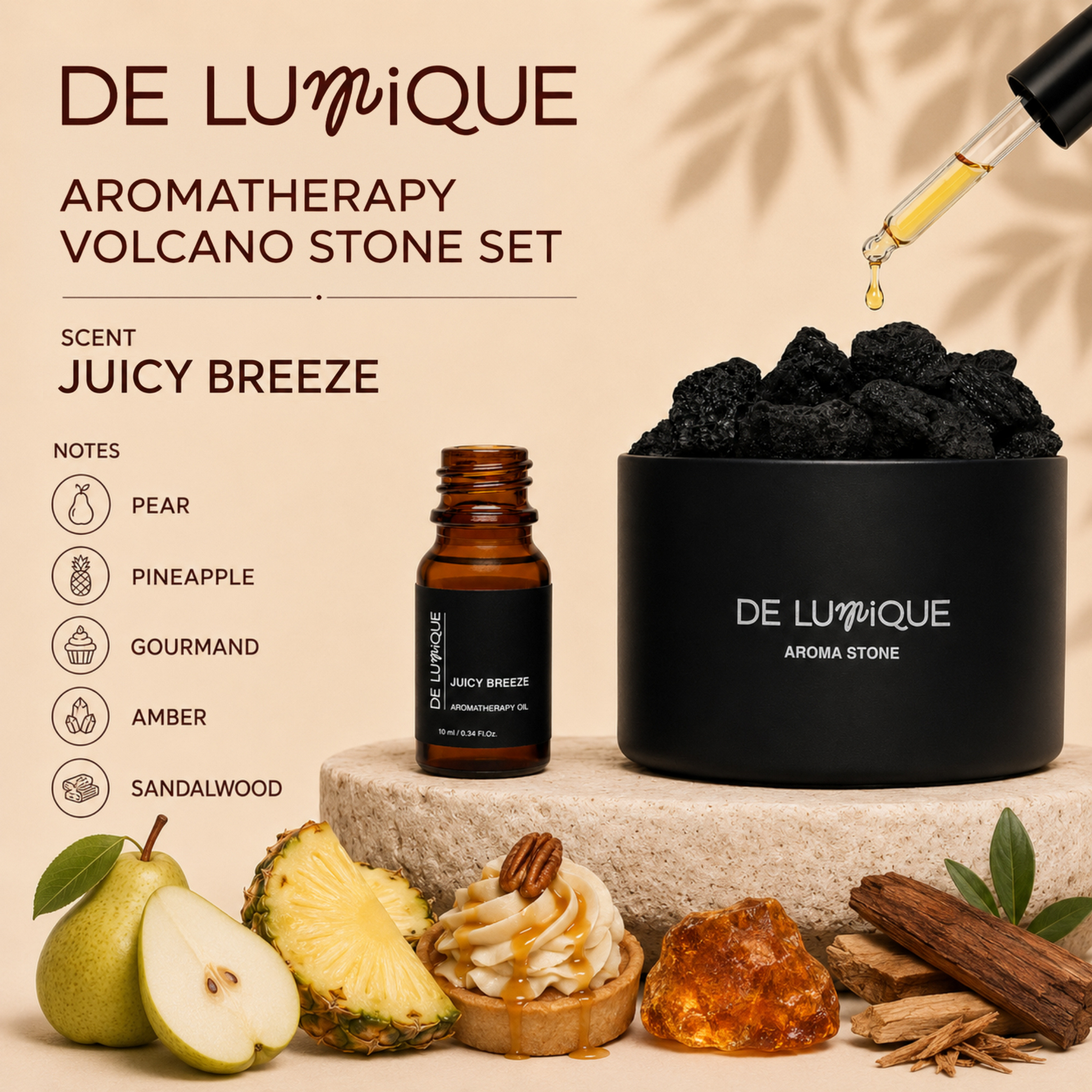 Aromatherapy Volcano Stone Set - Juicy Breeze-5