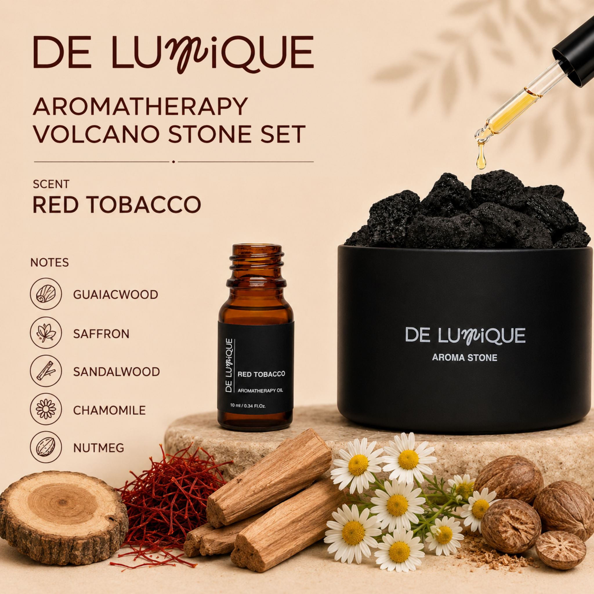 Aromatherapy Volcano Stone Set - Red Tobacco-5