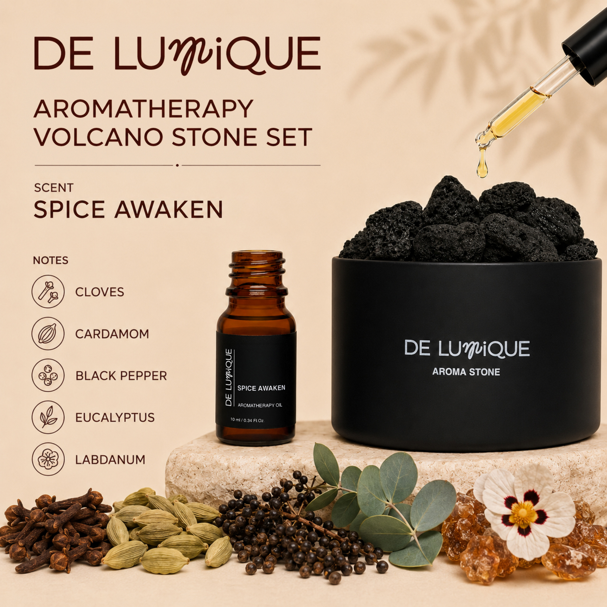 Aromatherapy Volcano Stone Set - Spice Awaken-5