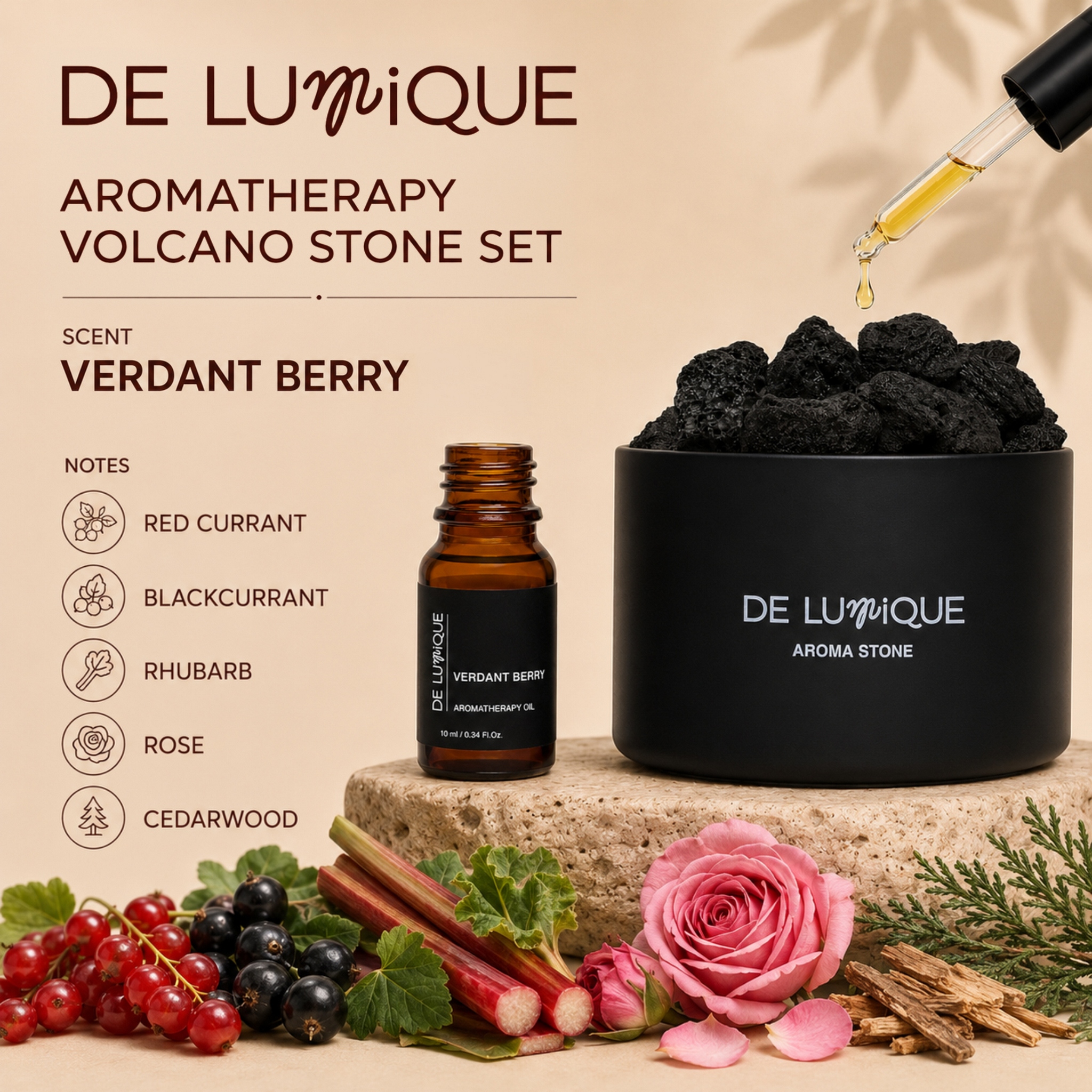 Aromatherapy Volcano Stone Set - Verdant Berry-5